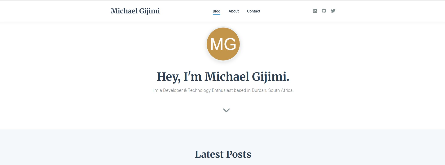 Screenshot of the Personal Blog Mockup